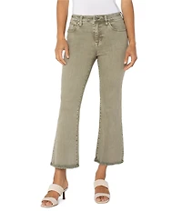 Liverpool Los Angeles Petite Size Hannah Twill Flare Frayed Hem Cropped Jeans