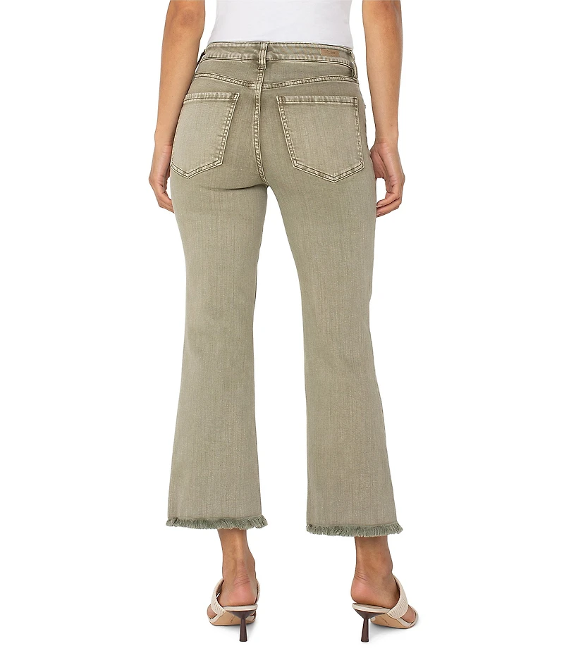 Liverpool Los Angeles Petite Size Hannah Twill Flare Frayed Hem Cropped Jeans