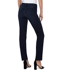Liverpool Los Angeles Petite Size Kennedy Silky Stretch Straight Leg Mid Rise Denim Jeans