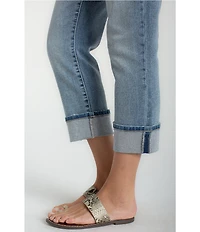Liverpool Los Angeles Petite Size Marley Mid Rise Straight Leg Cropped Girlfriend Cuffed Jeans
