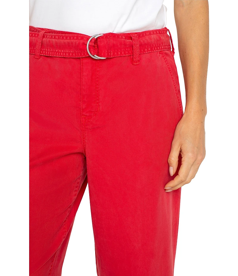 Liverpool Los Angeles Petite Size Stride High Rise Belted Wide Leg Crop Pants