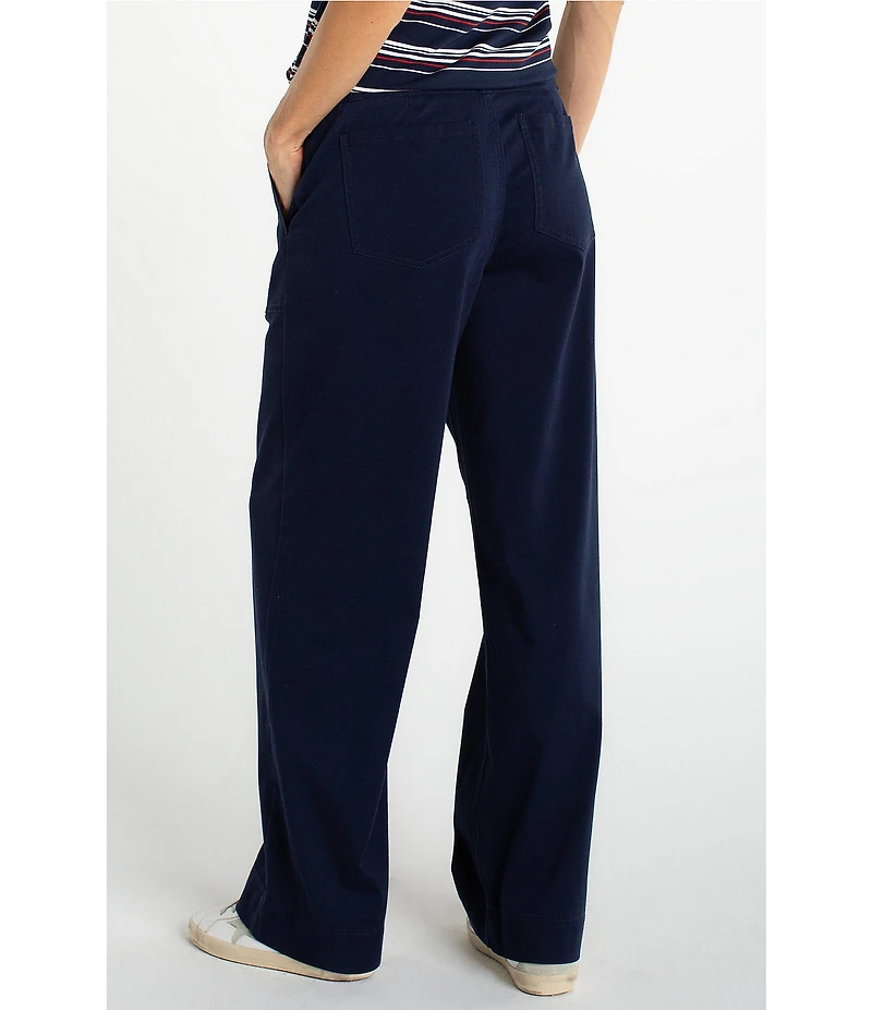 Liverpool Los Angeles Petite Size Twill Mid Rise Wide Leg Pants