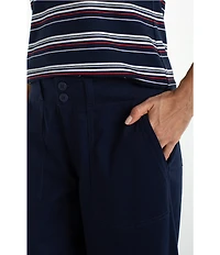 Liverpool Los Angeles Petite Size Twill Mid Rise Wide Leg Pants