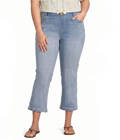 Liverpool Los Angeles Plus Size Gia Glider Flare Leg Tulip Back Crop Jeans