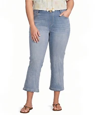 Liverpool Los Angeles Plus Size Gia Glider Flare Leg Tulip Back Crop Jeans