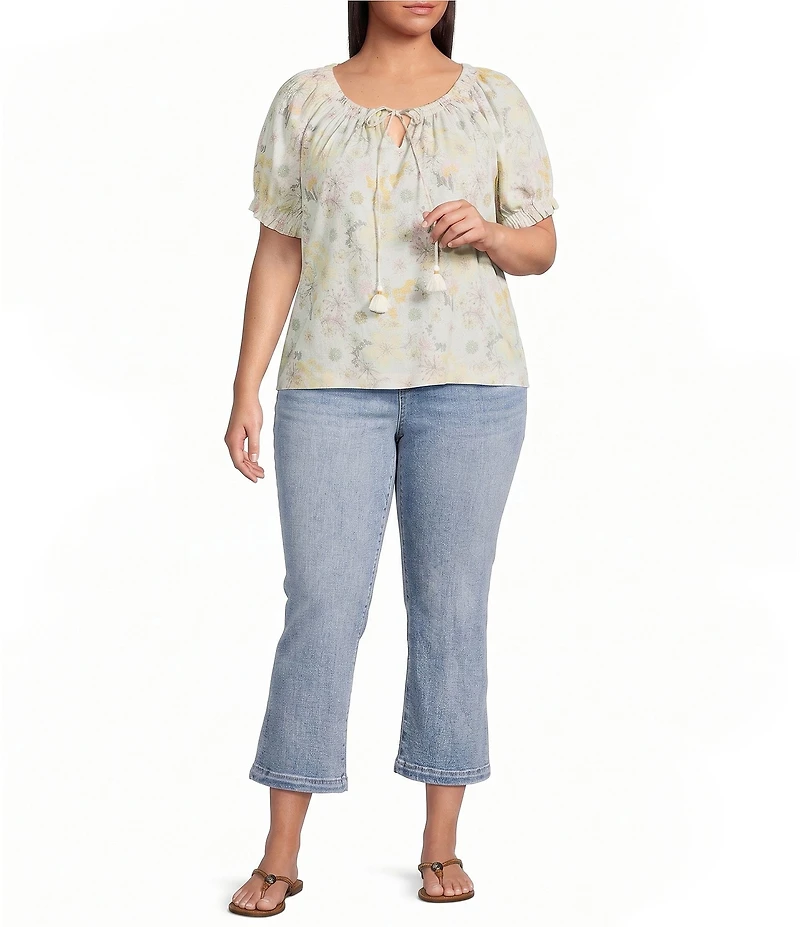 Liverpool Los Angeles Plus Size Gia Glider Flare Leg Tulip Back Crop Jeans