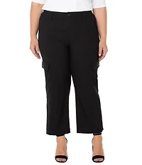 Liverpool Los Angeles Plus Size High Rise Cargo Cropped Pants