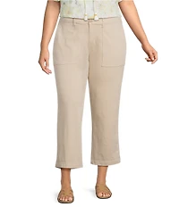 Liverpool Los Angeles Plus Size High-Rise Utility Crop Cargo Pants