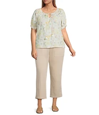 Liverpool Los Angeles Plus Size High-Rise Utility Crop Cargo Pants