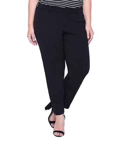 Liverpool Los Angeles Plus Size Kelsey Mid Rise Slim Leg Stretch Ponte Trouser Pants
