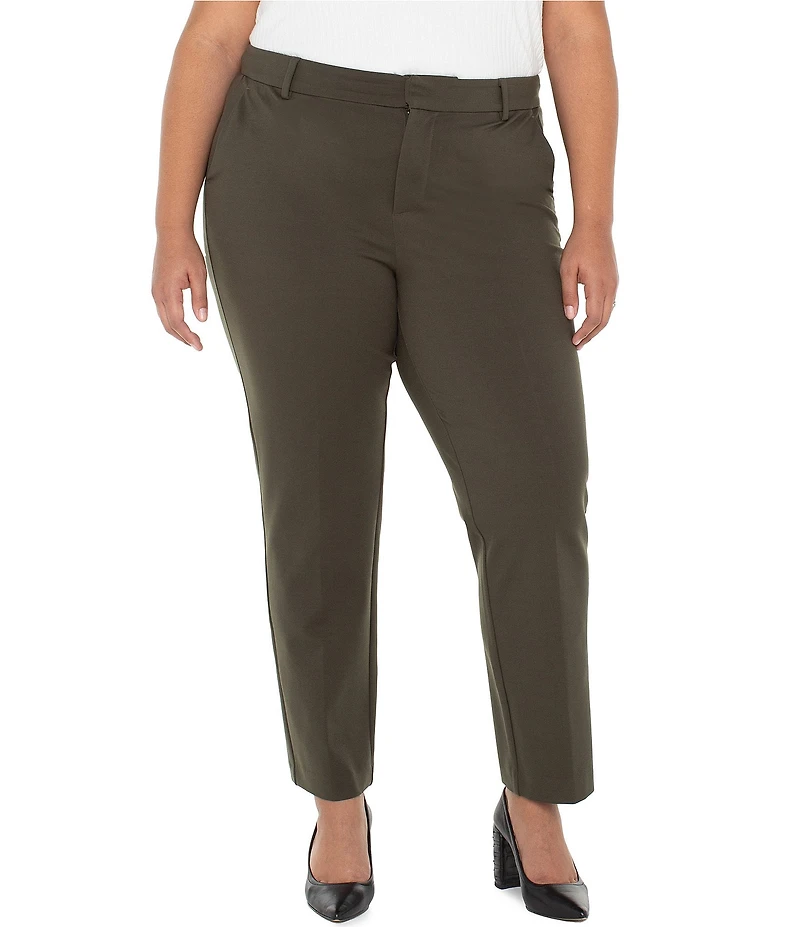 Liverpool Los Angeles Plus Size Kelsey Mid Rise Slim Leg Stretch Ponte Trouser Pants