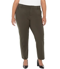 Liverpool Los Angeles Plus Size Kelsey Mid Rise Slim Leg Stretch Ponte Trouser Pants