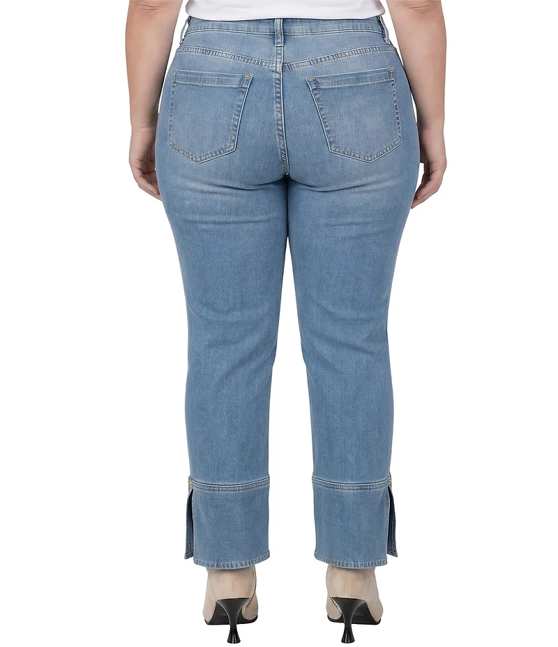 Liverpool Los Angeles Plus Size Kennedy Stretch Denim Mid Rise Side Slit Jeans