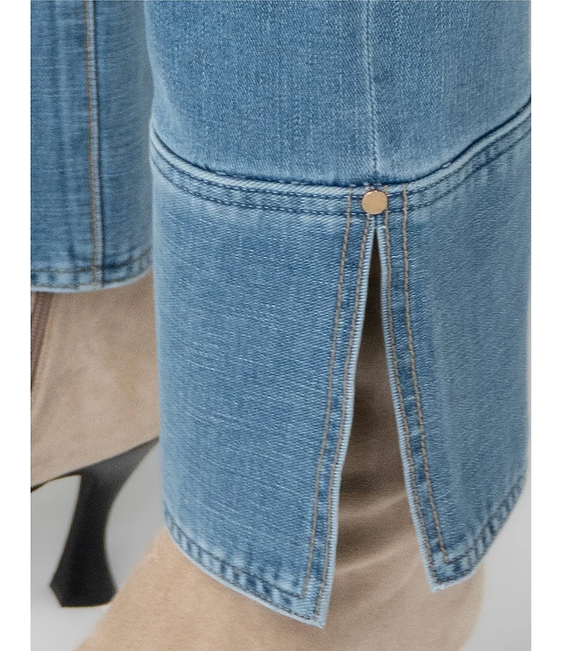 Liverpool Los Angeles Plus Size Kennedy Stretch Denim Mid Rise Side Slit Jeans