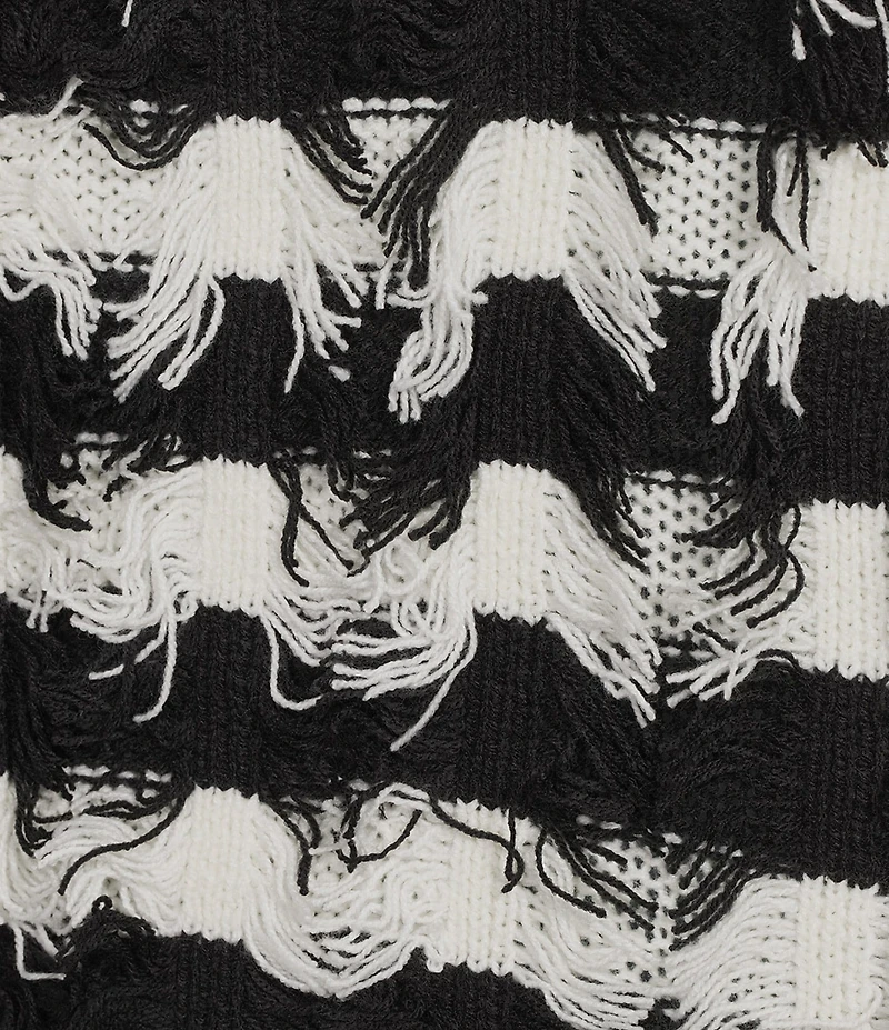 Liverpool Los Angeles Plus Size Long Mix Stitch Fringe Collarless Long Sleeve Cardigan