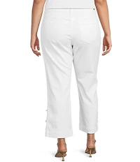 Liverpool Los Angeles Plus Size Mid Rise Straight Leg Kennedy Denim Crop Jeans