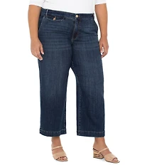 Liverpool Los Angeles Plus Size Mid-Rise Wide-Leg Denim Jeans