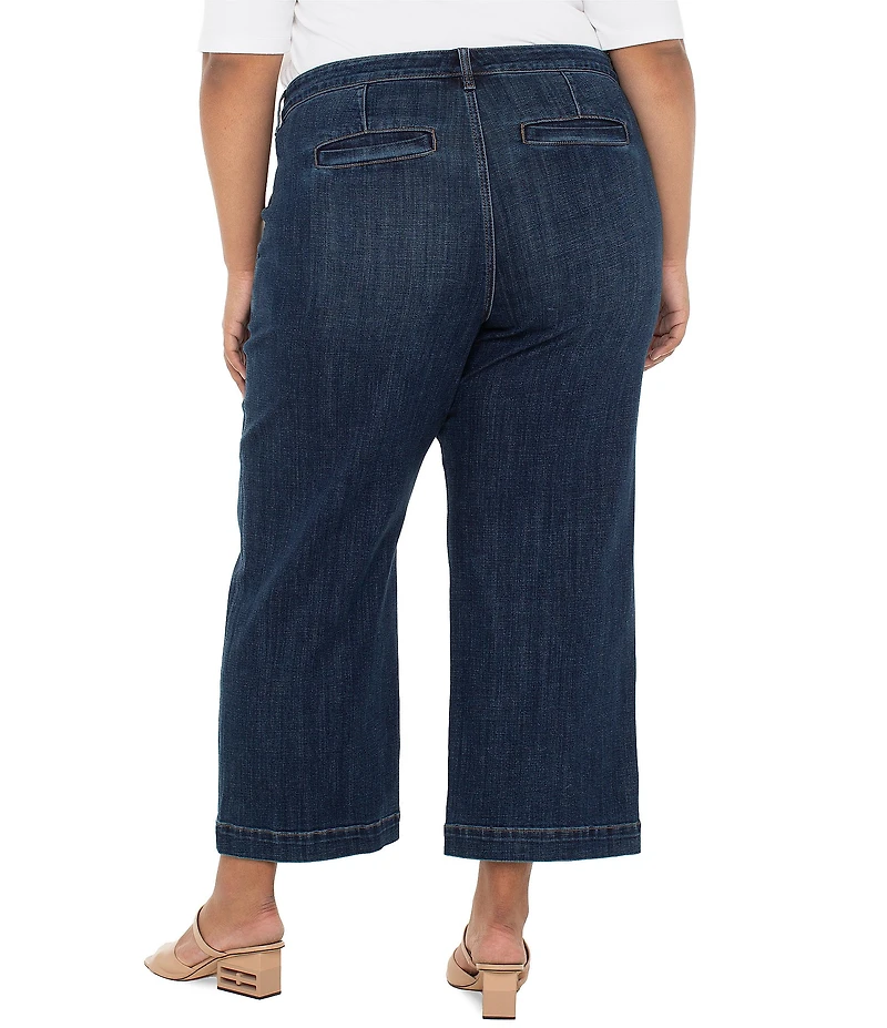 Liverpool Los Angeles Plus Size Mid-Rise Wide-Leg Denim Jeans