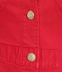 Liverpool Los Angeles Plus Size Slub Twill Peak Lapel Collar Long Sleeve Peplum Jacket