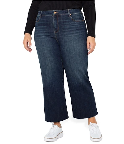 Liverpool Los Angeles Plus Size Stride High Rise Wide Leg Cropped Jeans