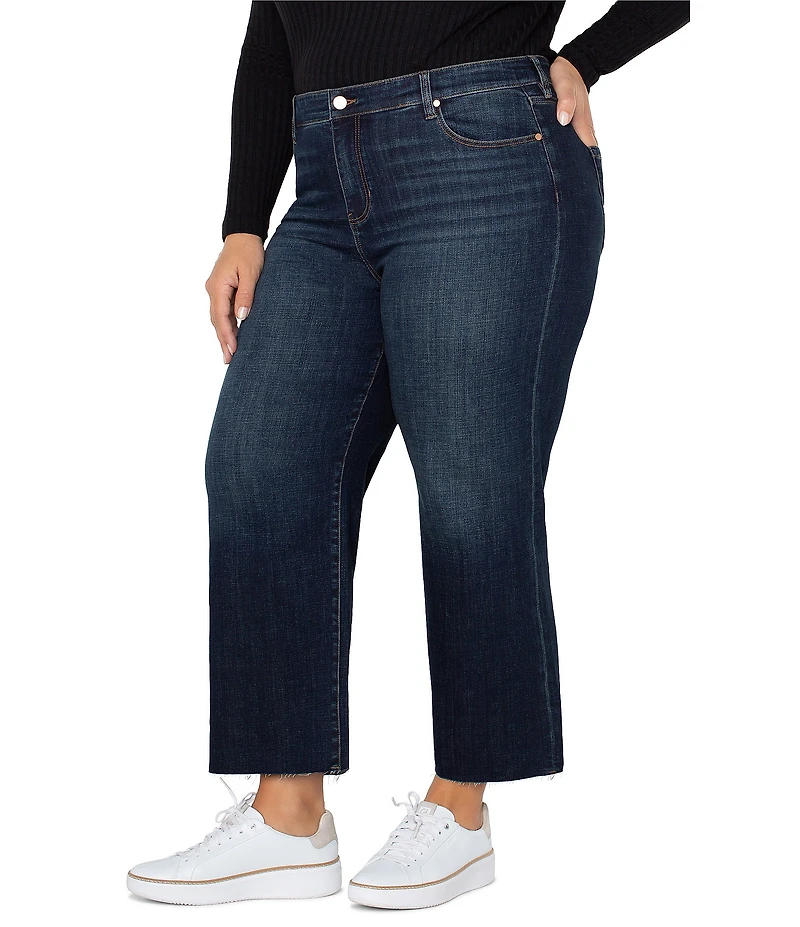 Liverpool Los Angeles Plus Size Stride High Rise Wide Leg Cropped Jeans