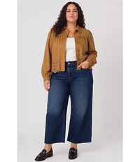 Liverpool Los Angeles Plus Size Stride High Rise Wide Leg Cropped Jeans