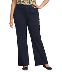 Liverpool Los Angeles Plus Size Twill Mid Rise Wide Leg Pants