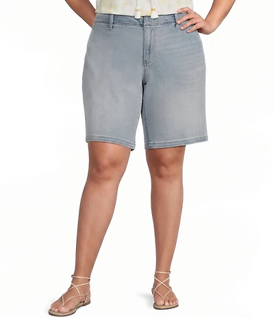Liverpool Los Angeles Plus Size Weekender Stretch Denim Mid Rise Bermuda Shorts