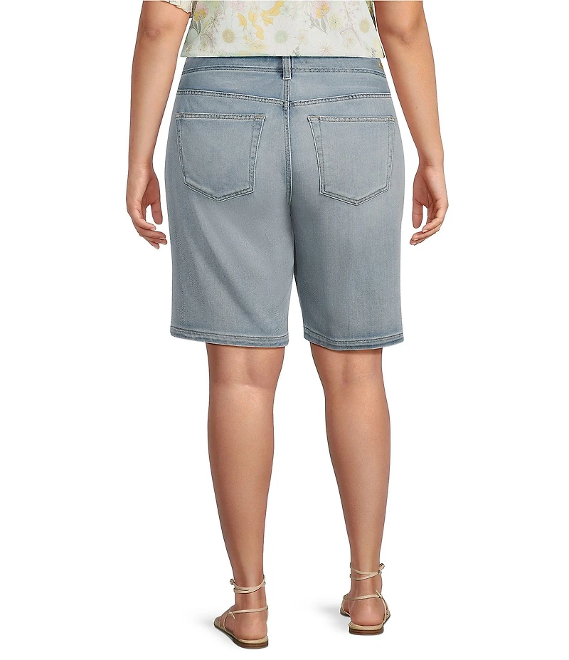 Liverpool Los Angeles Plus Size Weekender Stretch Denim Mid Rise Bermuda Shorts