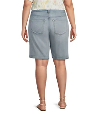 Liverpool Los Angeles Plus Size Weekender Stretch Denim Mid Rise Bermuda Shorts
