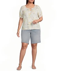 Liverpool Los Angeles Plus Size Weekender Stretch Denim Mid Rise Bermuda Shorts