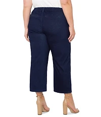 Liverpool Los Angeles Plus Size Wide-Leg Elastic Back Waist Cropped Jeans