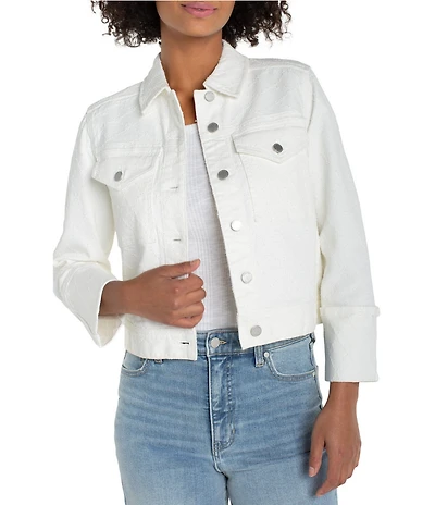 Liverpool Los Angeles Point Collar 3/4 Sleeve Trucker Jacket