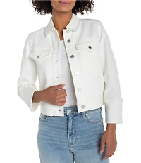 Liverpool Los Angeles Point Collar 3/4 Sleeve Trucker Jacket