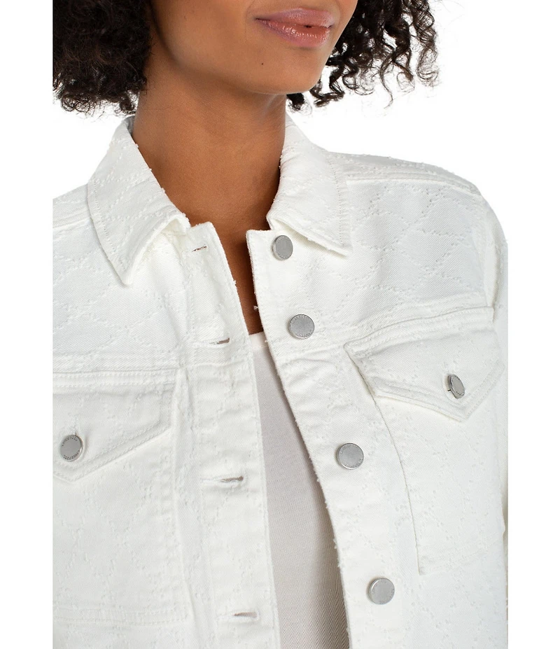 Liverpool Los Angeles Point Collar 3/4 Sleeve Trucker Jacket