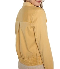 Liverpool Los Angeles Point Collar Long Sleeve Button Front Trucker Jacket