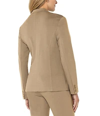 Liverpool Los Angeles Ponte Knit Notch Collar Long Sleeve Fitted Blazer