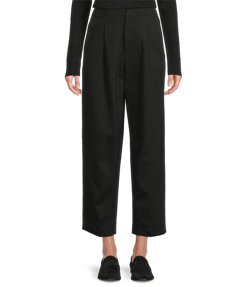 Liverpool Los Angeles Ponte Stretch Knit High Rise Cropped Straight Leg Pants