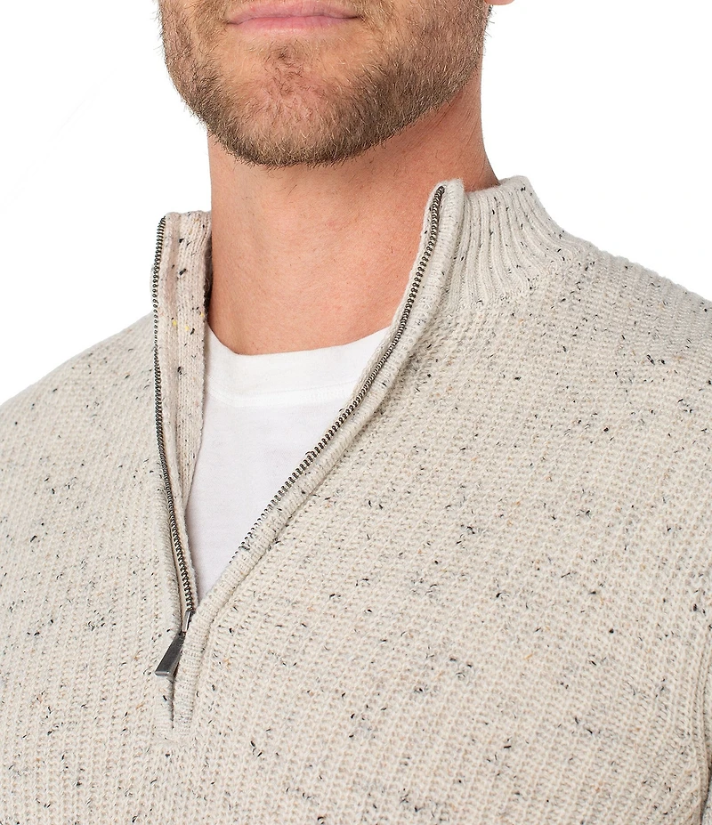 Liverpool Los Angeles Quarter Zip Long Sleeve Wool Blend Sweater