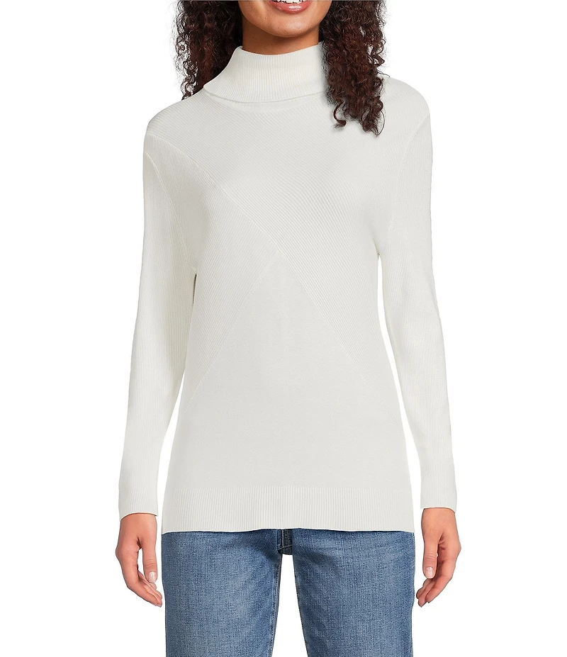 Liverpool Los Angeles Ribbed Jersey Knit Turtle Neck Long Sleeve Sweater
