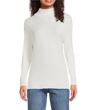 Liverpool Los Angeles Ribbed Jersey Knit Turtle Neck Long Sleeve Sweater