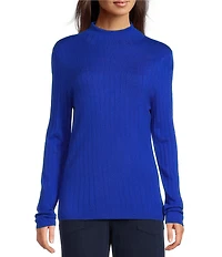 Liverpool Los Angeles Ribbed Knit Mock Neck Long Sleeve Sweater