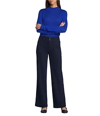 Liverpool Los Angeles Ribbed Knit Mock Neck Long Sleeve Sweater