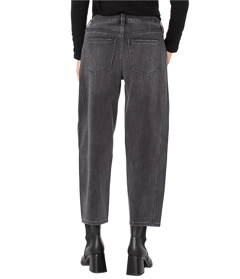 Liverpool Los Angeles Stretch Denim Mid Rise Barrel Leg Cropped Jeans