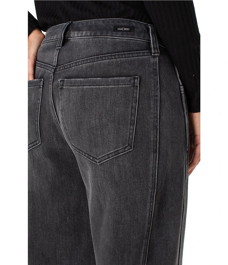 Liverpool Los Angeles Stretch Denim Mid Rise Barrel Leg Cropped Jeans