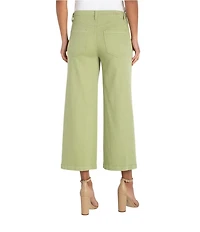 Liverpool Los Angeles Stretch Denim Mid Rise Cropped Wide Leg Jeans