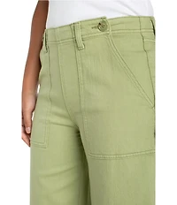 Liverpool Los Angeles Stretch Denim Mid Rise Cropped Wide Leg Jeans