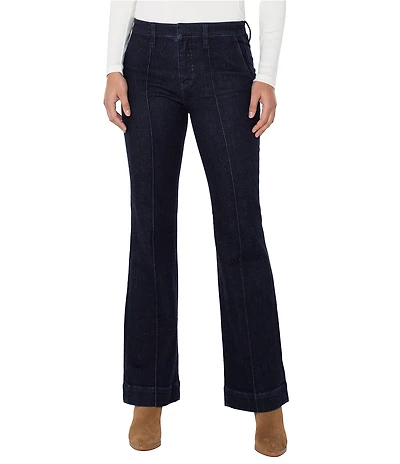 Liverpool Los Angeles Stretch Denim Pin Tuck Boot Cut Jeans