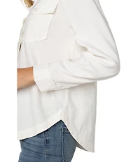 Liverpool Los Angeles Stretch Linen Blend Point Collar Long Sleeve Shirt