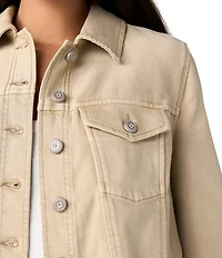 Liverpool Los Angeles Stretch Sate Point Collar 3/4 Sleeve Flounce Jacket